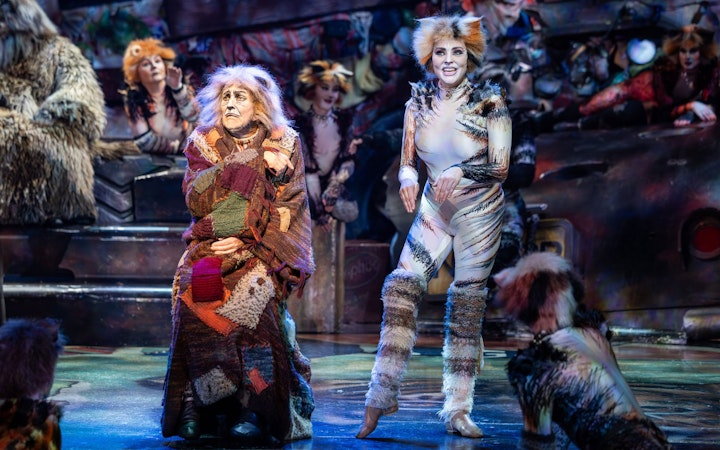 Performers in costume at Cats show in Perth.