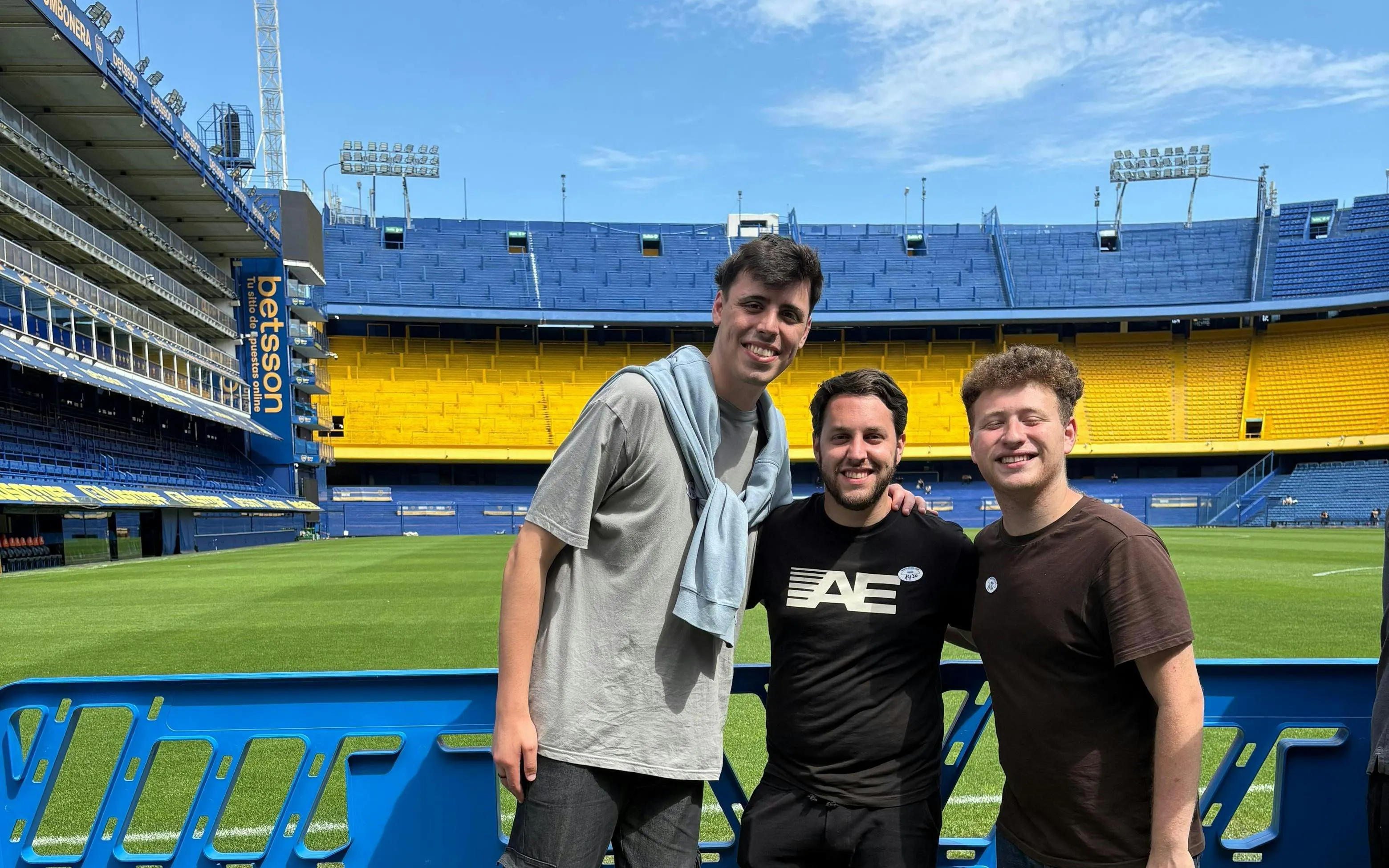 Visitors at La Bombonera stadium during Boca Juniors Museum guided tour.
