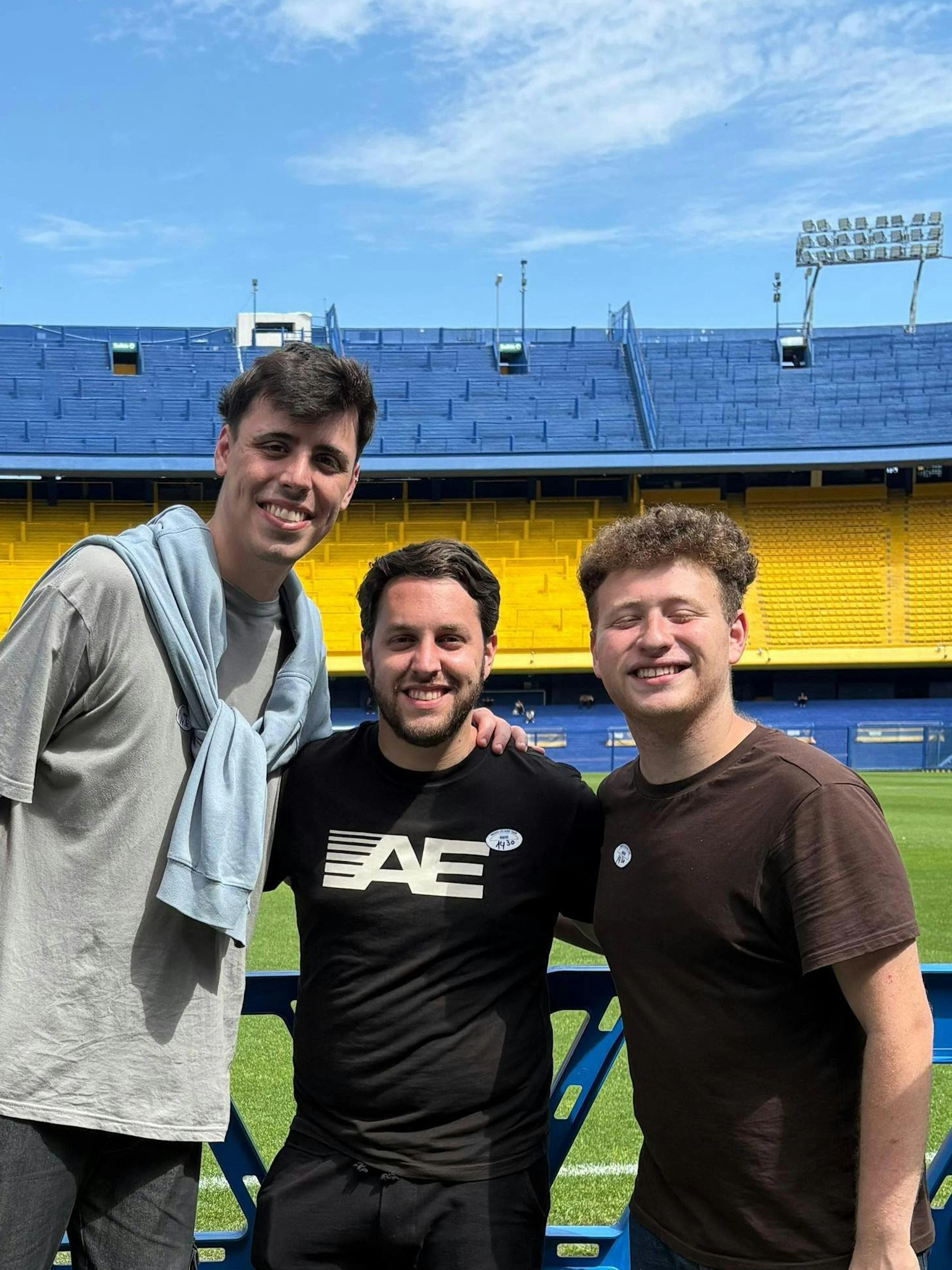 Visitors at La Bombonera stadium during Boca Juniors Museum guided tour.