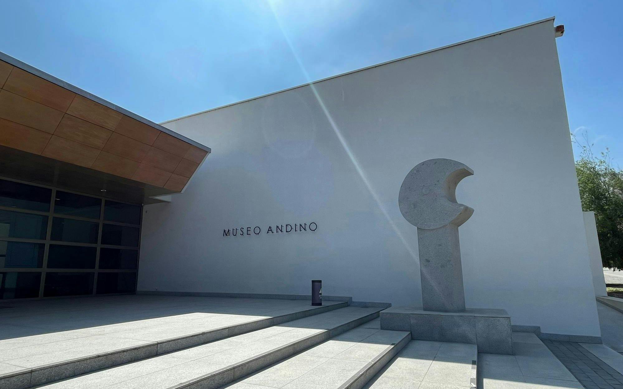 Exterior of Museo Andino at Santa Rita Vineyard with modern sculpture.