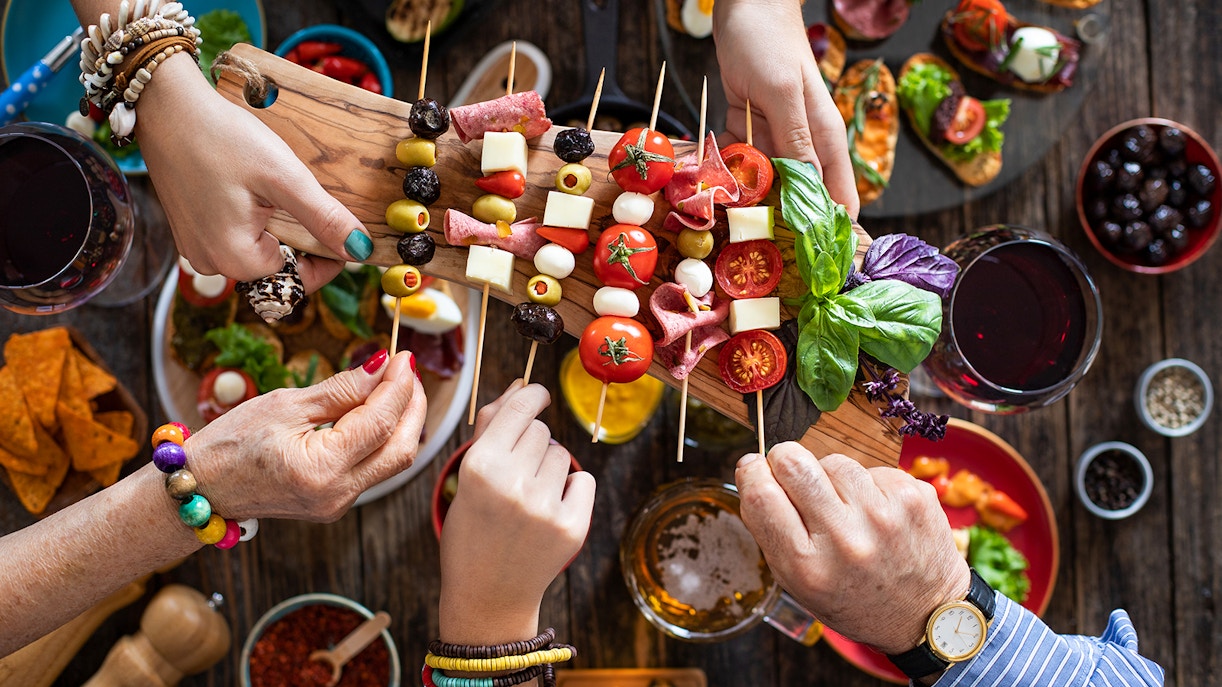Friends having tapas