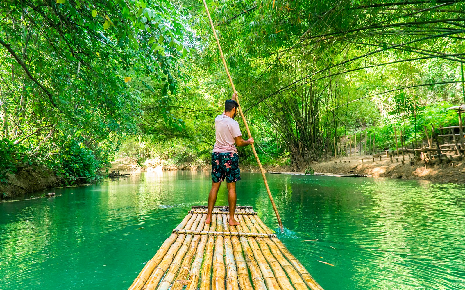 Bamboo rafting in Thailand