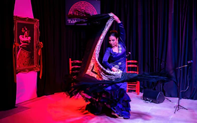 Flamenco dancer performing at La Alboreá in Granada, Spain.