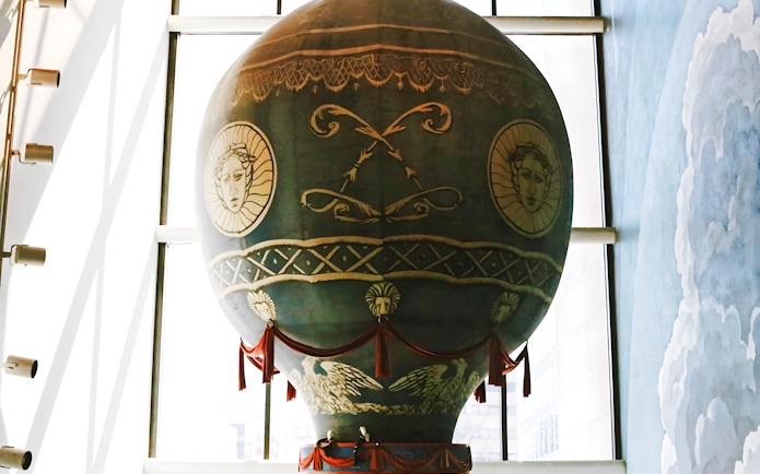 Historic hot air balloon exhibit at Smithsonian's National Air and Space Museum.