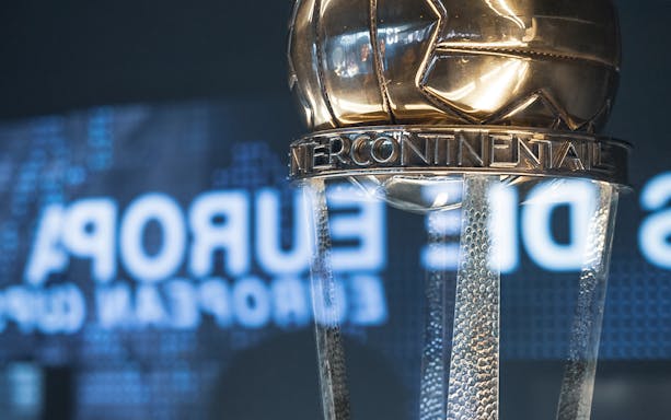 Intercontinental Cup trophy at Bernabéu Stadium tour.