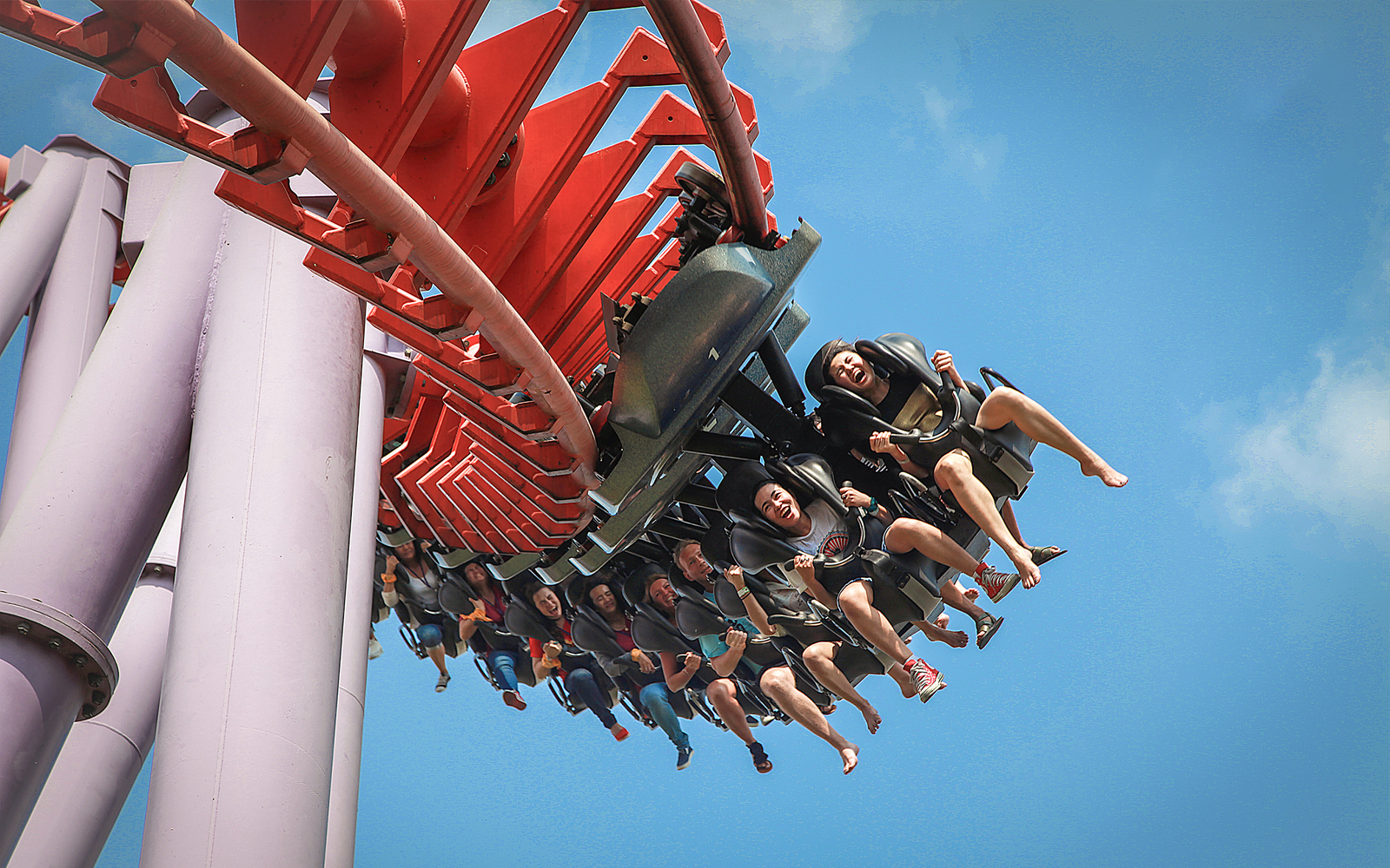 Vortex water ride at Siam Amazing Park, Bangkok, with people enjoying the thrilling twists and turns.