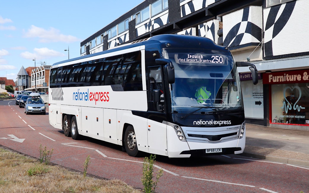 National Express bus on route to London Victoria Station.