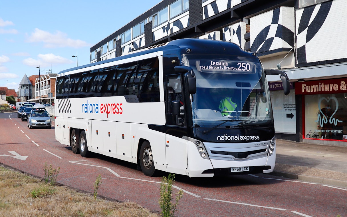 National Express bus on route to London Victoria Station.