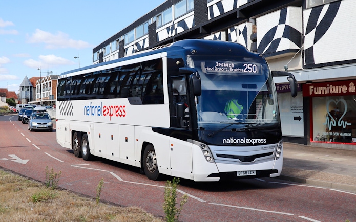 National Express bus on route to London Victoria Station.
