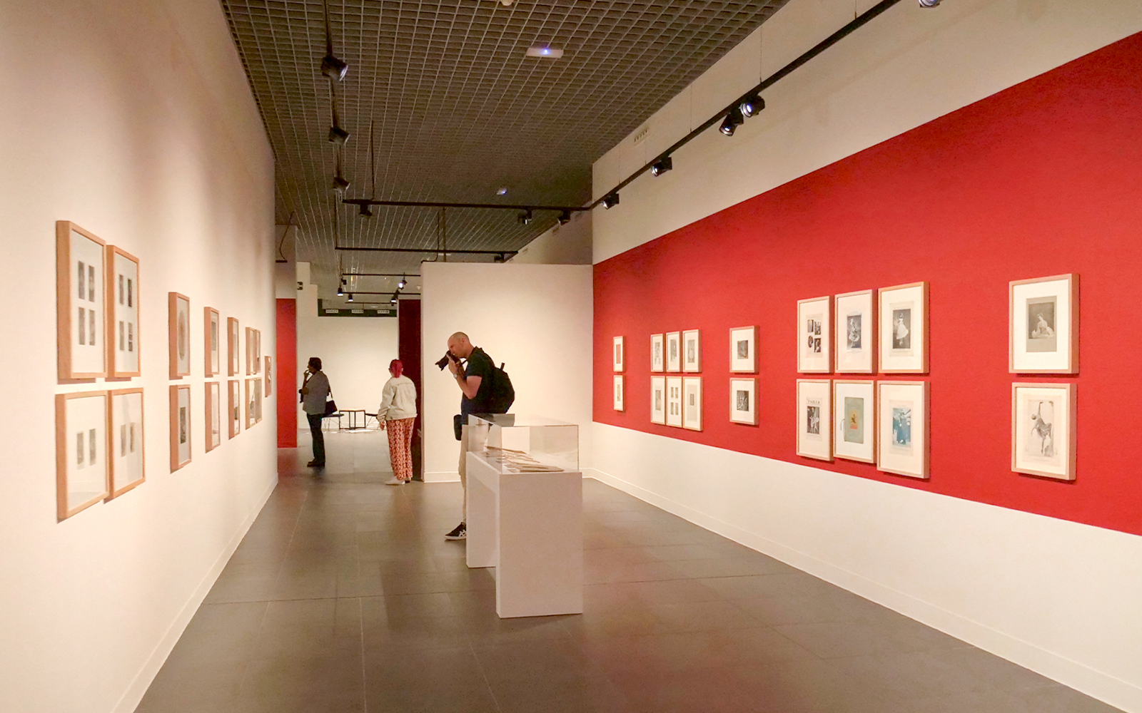 Tourist photographing artwork in the Russian Museum gallery.