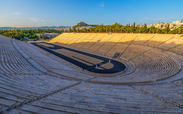 Panathenaic Stadium in Athens, part of the Acropolis Guided Bike Tour.