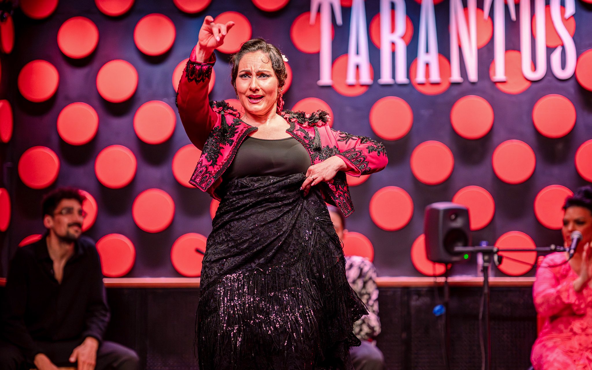 Flamenco dancer performing at Los Tarantos in Barcelona.