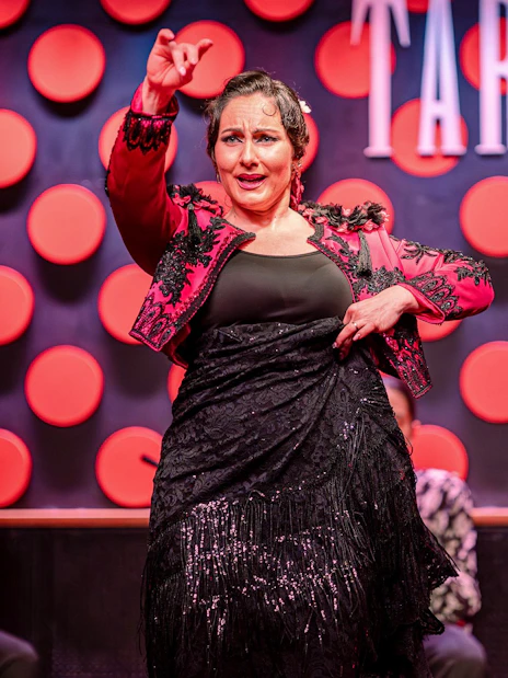 Flamenco dancer performing at Los Tarantos in Barcelona.