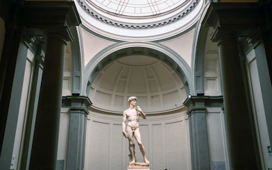 Statue of David in Florence's Accademia Gallery, part of the Renaissance tour.