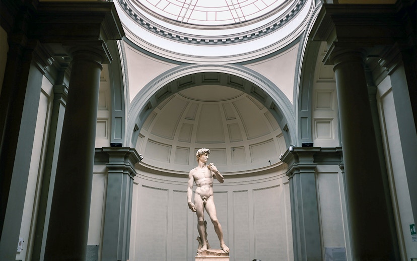 Statue of David in Florence's Accademia Gallery, part of the Renaissance tour.
