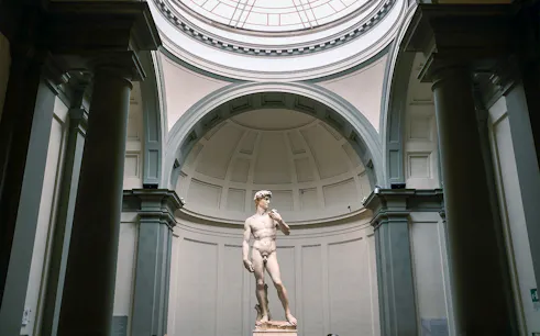 Statue of David in Florence's Accademia Gallery, part of the Renaissance tour.