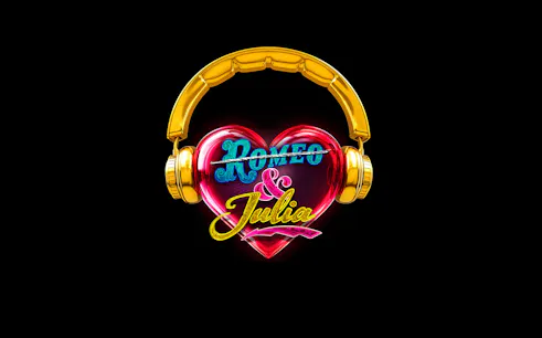 Romeo & Julia logo with heart and headphones, Hamburg show