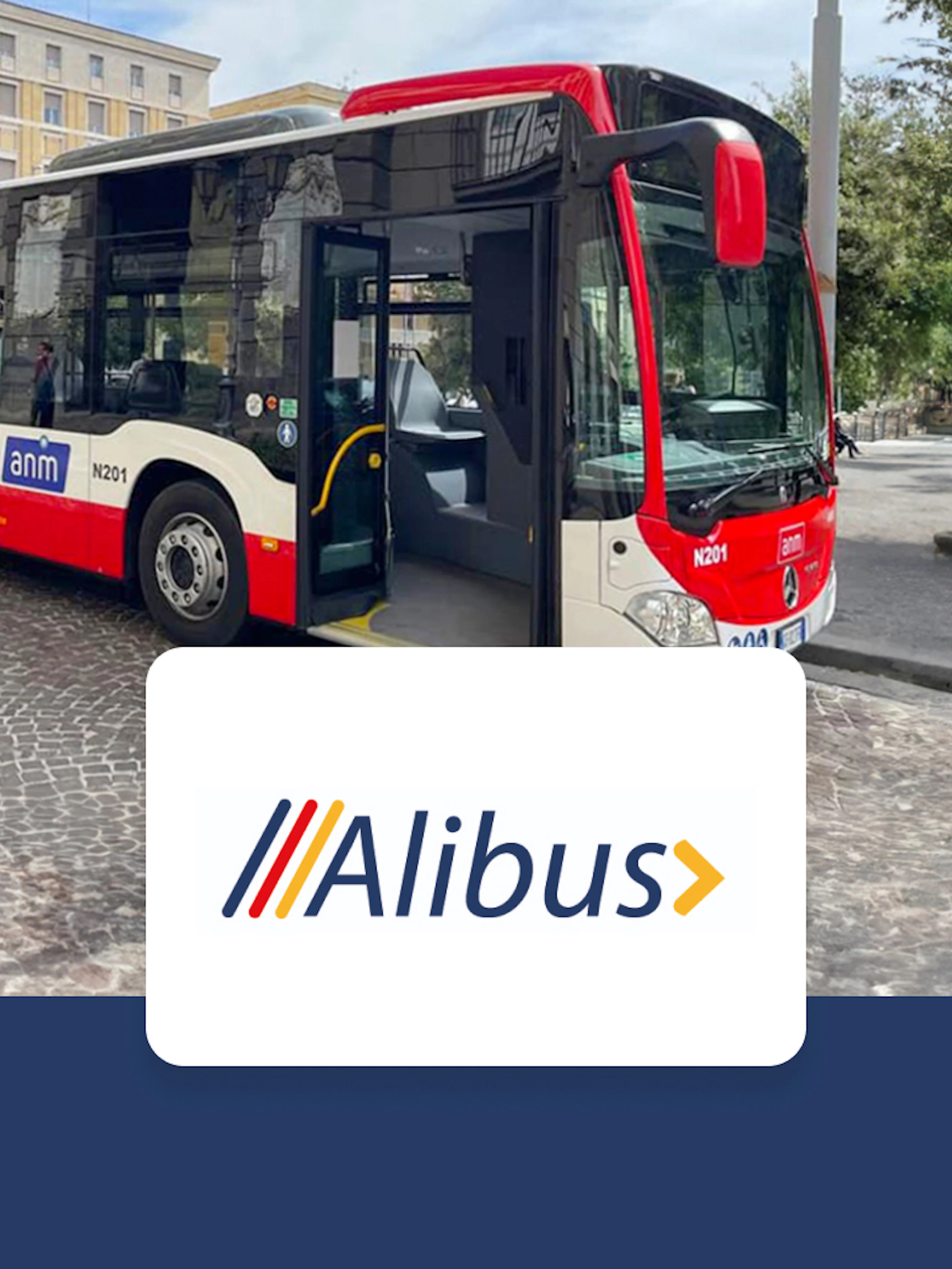 Alibus at Naples Airport Terminal for one-way service to Naples Maritime Station.