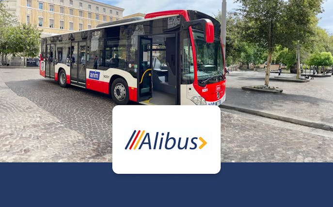 Alibus at Naples Airport Terminal for one-way service to Naples Maritime Station.