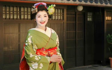 Geisha in traditional attire at Maiko Makeover & Photoshoot, Kyoto.