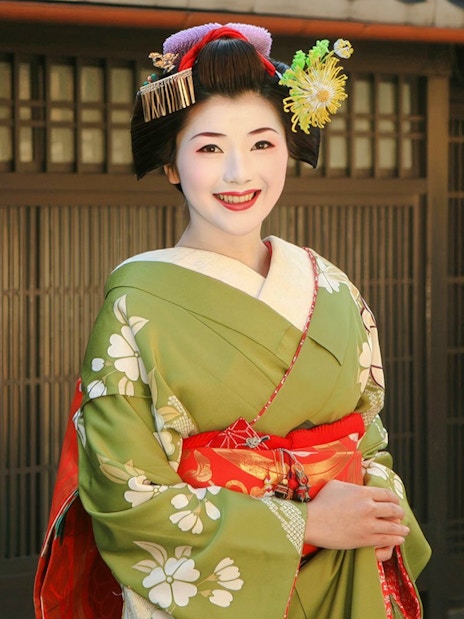 Geisha in traditional attire at Maiko Makeover & Photoshoot, Kyoto.