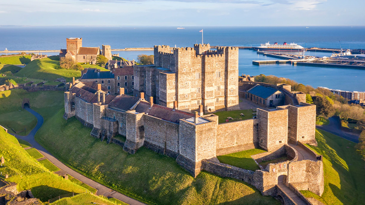 Dover Castle overlooking the English Channel in London.