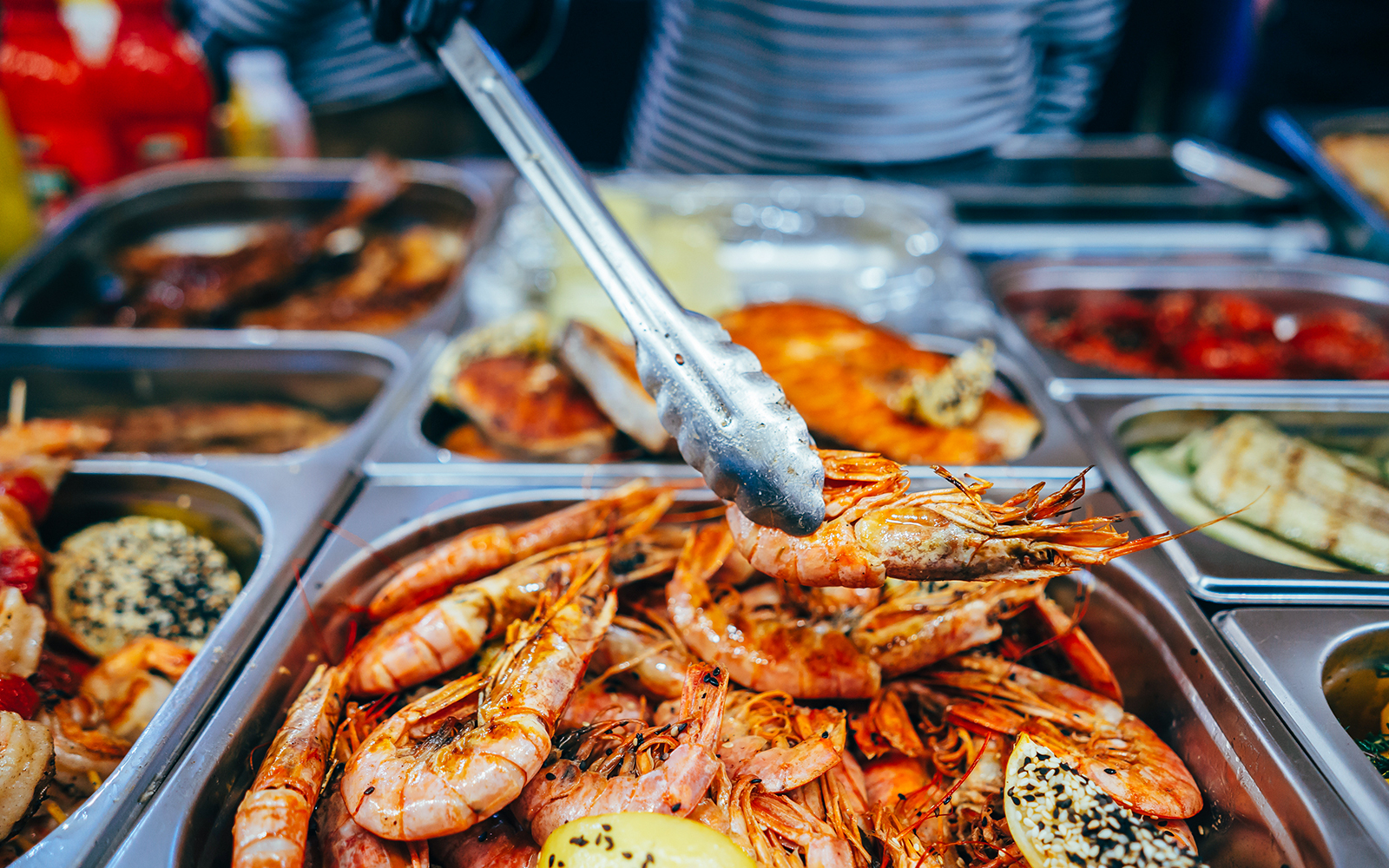 Seafood buffet with prawns at Sun World Hon Thom, Phu Quoc.