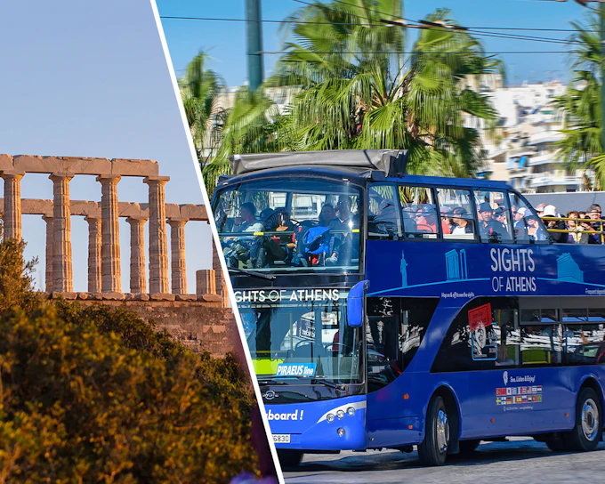 Combo: Temple of Poseidon Sunset Tour from Athens + 2-Day Athens Hop-On Hop-Off Bus Tour