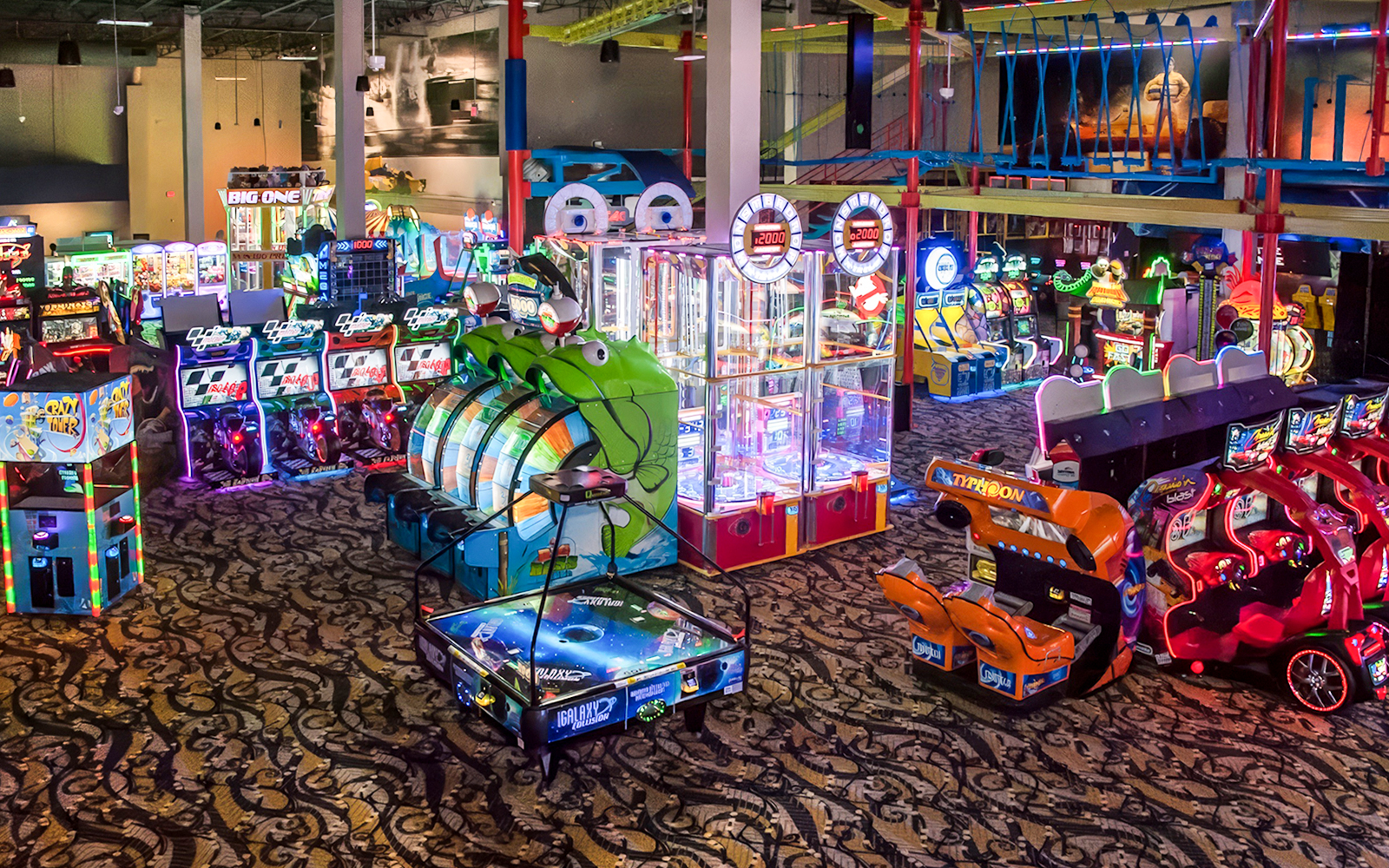 Arcade games and attractions at Andretti Indoor Karting in Orlando.