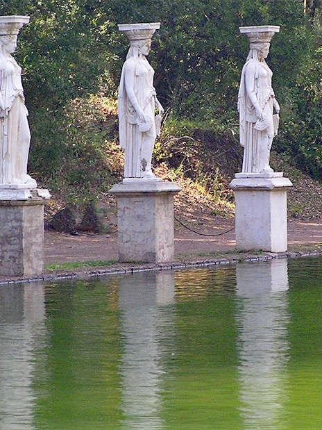 Statues along the Canopus pool at Tivoli Villae, Italy.