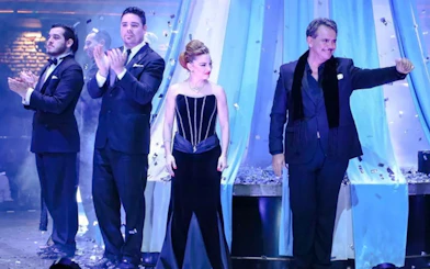 Performers taking a bow at Señor Tango Show in Buenos Aires.