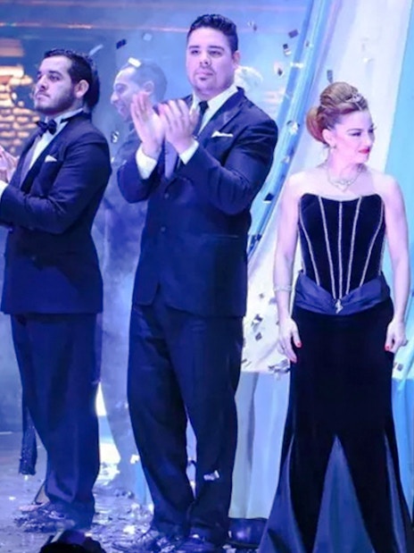 Performers taking a bow at Señor Tango Show in Buenos Aires.