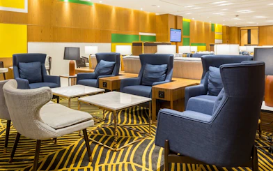 Seating area in Plaza Premium Lounge, Rio de Janeiro Airport, T2 Domestic Departures.