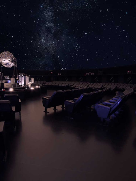 Planetarium dome with starry sky projection, Lisbon.