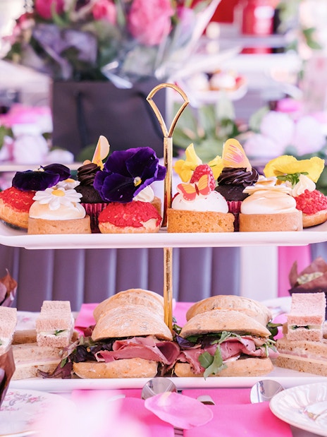 Afternoon tea pastries and sandwiches on Brigit’s Bakery bus tour.