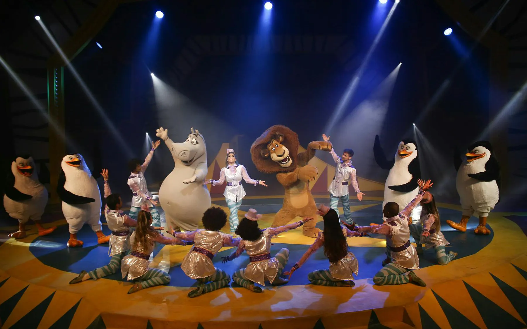 Characters perform in Madagascar Circus Show at Beto Carrero, Brazil.