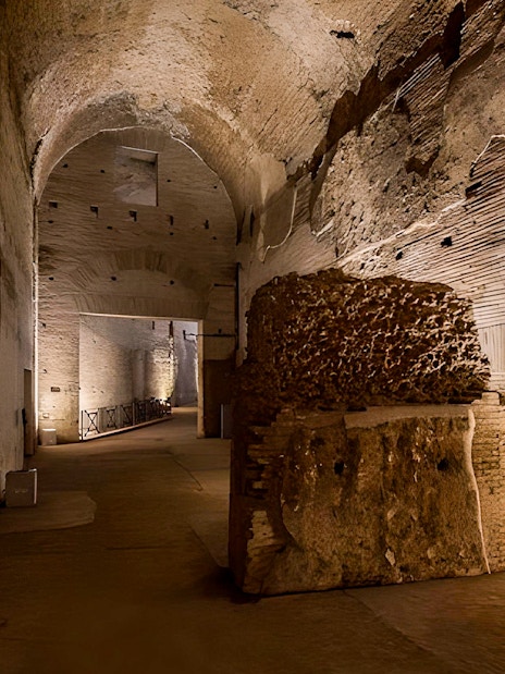Domus Aurea interior with ancient Roman architecture, part of Nero's Golden House tour.