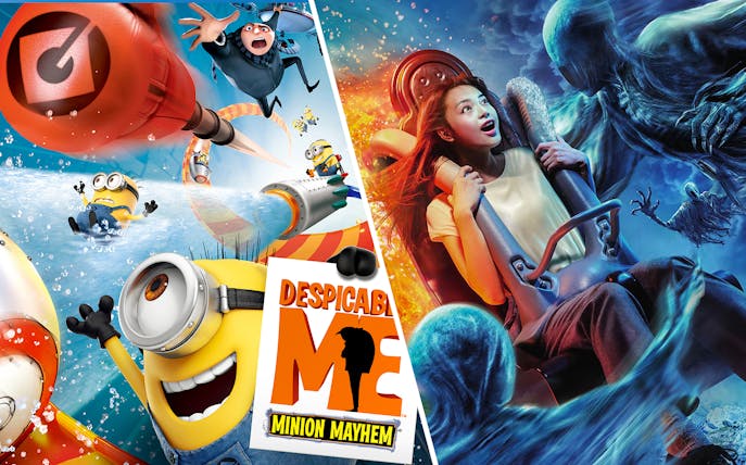 Universal Studios Japan ride featuring Minions and Despicable Me: Minion Mayhem experience.