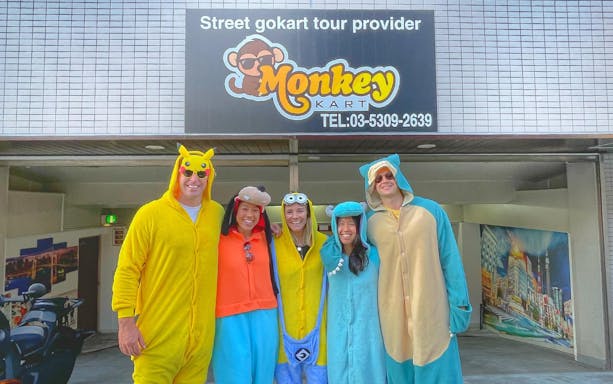 Group in costumes at Tokyo Go Kart and Photoshoot Experience, Asakusa.
