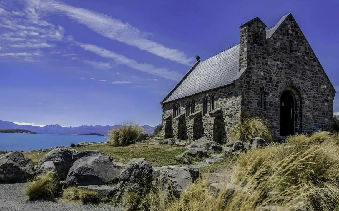 Church of the Good Shepherd by Lake Tekapo on Queenstown to Christchurch tour.