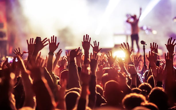 Crowd with raised hands at Jubin Nautiyal live concert.