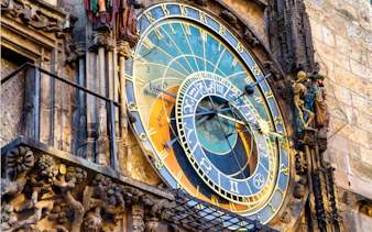 Astronomical Clock in Prague, part of the Plague Doctor self-guided city exploration game.