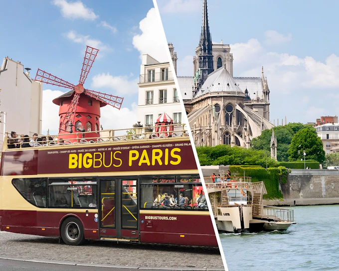 Big Bus: Paris Hop-On Hop-Off Bus Tour + Seine River Cruise
