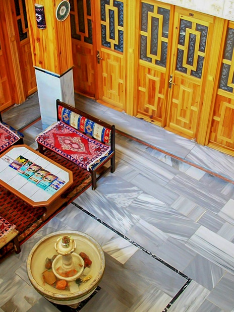 Interior seating area with traditional decor at Sifa Hamam.