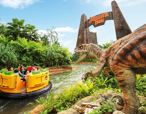 Jurassic Park ride at Universal Studios, Singapore