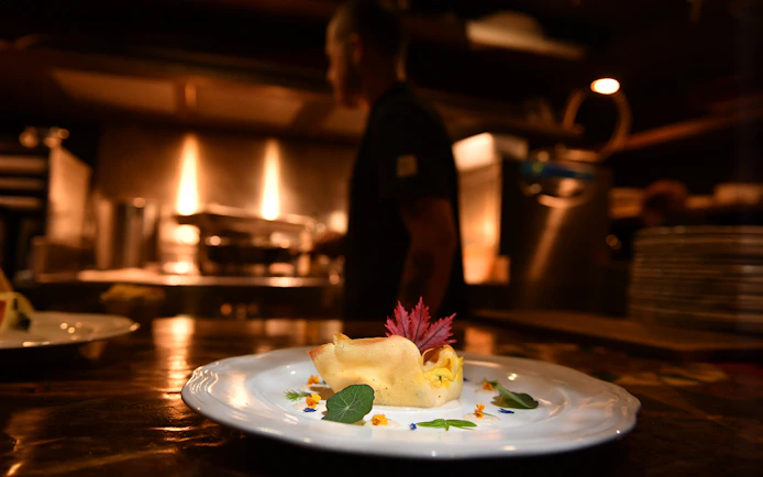 Elegant dish served on Galleon Dinner Cruise in Venice.