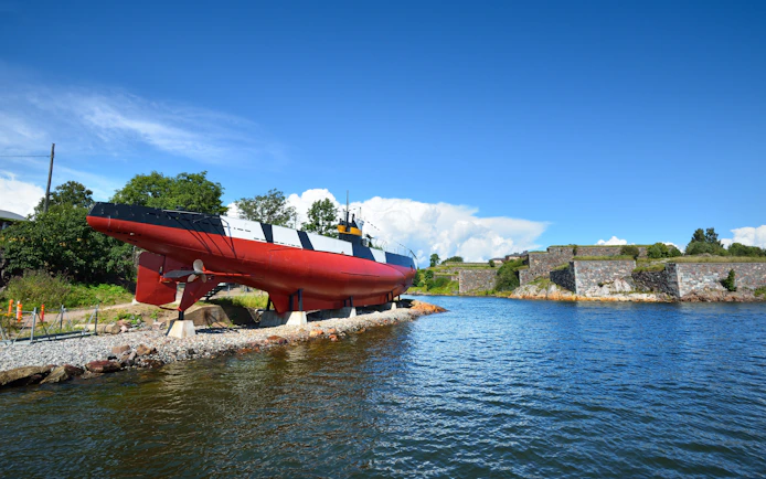 Finnish submarine Vesikko displayed near Suomenlinna fortress, Helsinki.