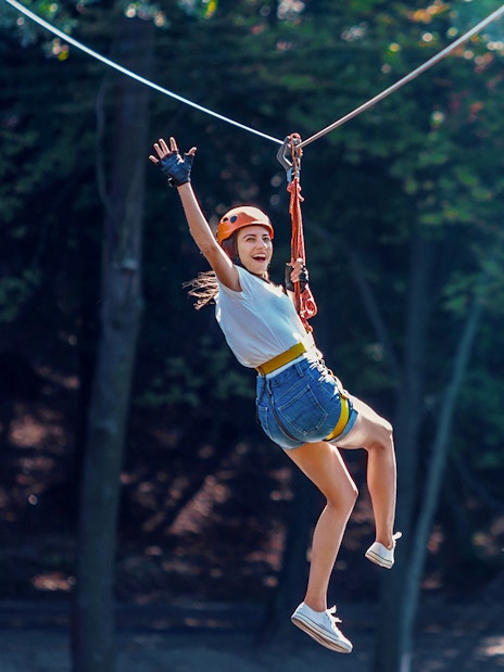 Ziplining adventure in Antalya forest.