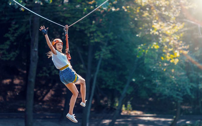 Ziplining adventure in Antalya forest.