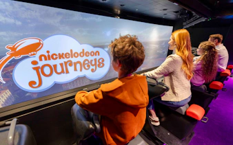 Guests enjoying Nickelodeon Journeys ride at Nickelodeon Play Tersane Istanbul.